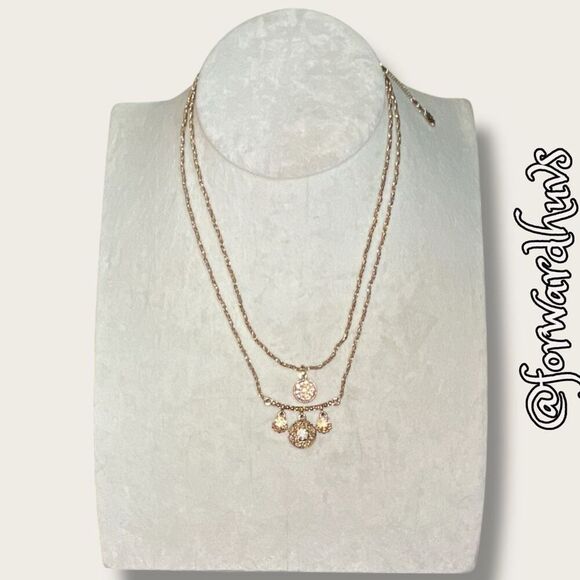 Bundle Sale 3 for $15 | Marchesa Nested Rhinestone Pendant Necklace - Picture 5 of 9